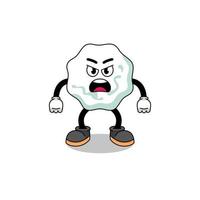illustrazione del fumetto della gomma da masticare con l'espressione arrabbiata vettore
