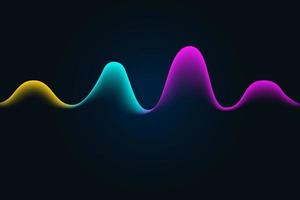 illustrazione dell'onda sonora su uno sfondo scuro. indicatori di equalizzazione digitale blu astratti. vettore