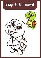 libro da colorare per bambini. tartaruga vettore