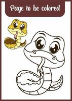 libro da colorare per bambini. serpente vettore