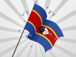 la bandiera della celebrazione dell'Eswatini sventolava in alto vettore