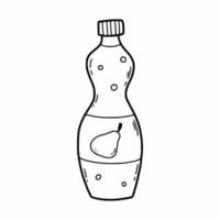 bottiglia di limonata di pera. bere. illustrazione di doodle di vettore. schizzo. vettore