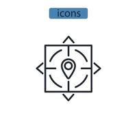 icone di destinazione simbolo elementi vettoriali per il web infografico