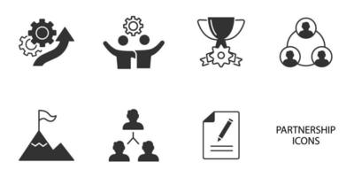 set di icone di partnership. elementi di vettore di simbolo del pacchetto di partnership per il web infografico