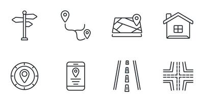 icone di navigazione impostate. elementi vettoriali di simbolo del pacchetto di navigazione per il web infografico