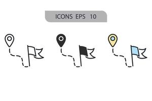 GPS tracker icone simbolo elementi vettoriali per il web infografica