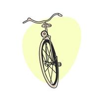 bicicletta in stile doodle, in colori pastello, vettore di linea