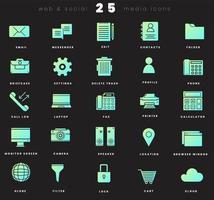 icone a gradiente solido vercor per app Web e softwarer in colori alla moda vettore