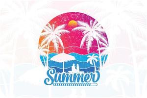 disegno della maglietta di vettore grafico di caricamento delle vacanze estive