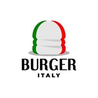 illustrazione di un hamburger che forma una bandiera italiana. per qualsiasi attività legata all'hamburger. vettore