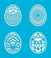 le uova di Pasqua hanno impostato lo stile di doodle. buona pasqua disegnata a mano. vettore