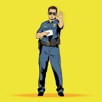 personaggio dei fumetti dell'ufficiale di polizia vettore