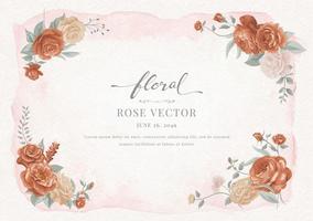 bella rosa fiore e foglia botanica illustrazione dipinta digitale per amore matrimonio san valentino o arrangiamento invito design biglietto di auguri vettore