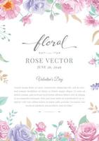 bella rosa fiore e foglia botanica illustrazione dipinta digitale per amore matrimonio san valentino o arrangiamento invito design biglietto di auguri vettore