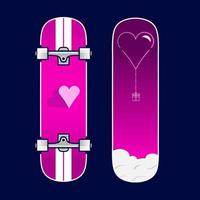 skateboard stile san valentino vettore amore arte potrait logo design colorato con sfondo scuro. illustrazione grafica astratta. sfondo nero isolato per t-shirt, poster, abbigliamento, merchandising