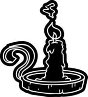 icona del fumetto disegno di un portacandele e una candela accesa vettore