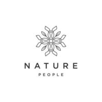 modello di progettazione dell'icona del logo della linea delle persone della natura vettore