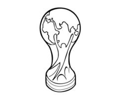 simbolo del trofeo della coppa del mondo fifa campioni mondiali di disegno astratto in bianco e nero illustrazione vettore