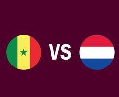 senegal e paesi bassi bandiera simbolo design africano ed europeo vettore finale di calcio paesi africani ed europei squadre di calcio illustrazione