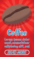 banner di concetto di caffè, stile isometrico dei fumetti vettore