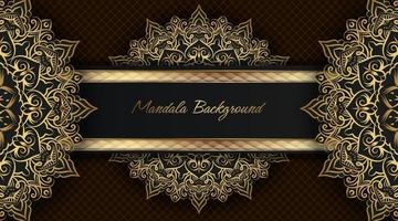 fondo marrone, con decoro mandala oro vettore