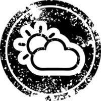 icona di sole e nuvole in difficoltà vettore