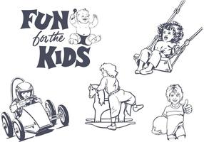 Divertimento gratuito per i disegni dei bambini vettore