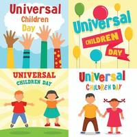 set di banner per bambini universali, stile piatto vettore