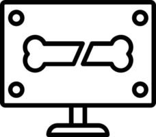 disegno dell'icona della linea ossea a raggi x vettore