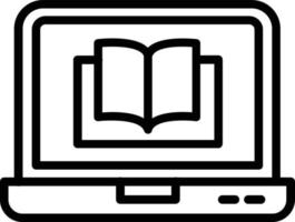 icona della linea vettoriale del libro digitale