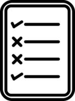 icona della linea vettoriale della lista di controllo