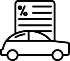 icona della linea del vettore del prestito auto