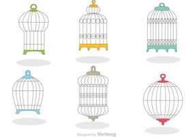 Raccolta di Vintage Bird Cage Vector