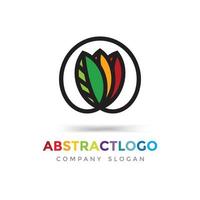 emblema astratto foglia colorata di un albero logo immagine vettore salute segno cibo