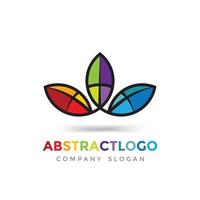 emblema astratto foglia colorata, segno di foglia d'albero, icona di fiore, logo sanitario vettore