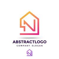 n lettera logo astratto icona unica monogramma linea vettoriale casa creativa segno