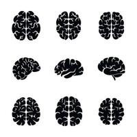 set di icone di pensiero del cervello, stile semplice vettore