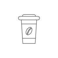 vettore di caffè in tazza di carta per la presentazione dell'icona del simbolo del sito Web