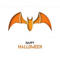biglietto di auguri origami con pipistrello per la celebrazione di halloween. illustrazione vettoriale in stile taglio carta.