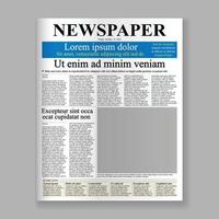 prima pagina del giornale vettore