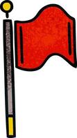 bandiera rossa del fumetto di struttura di lerciume retrò vettore
