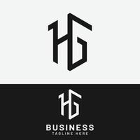 modello di progettazione del logo iniziale del monogramma della lettera hg hg gh vettore