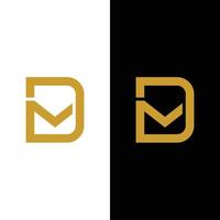 modello di progettazione del logo del monogramma della lettera dm dm md vettore