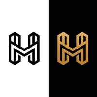 modello di progettazione del logo iniziale del monogramma della lettera mh mh hm vettore