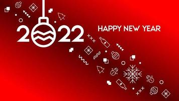 2022 felice anno nuovo e buon natale disegno vettoriale, modello di eventi imminenti per biglietti d'invito, feste, siti Web, calendari o vendita di banner. vettore