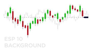 grafico a candela nel mercato azionario isolato con sfondo bianco, concetto di progettazione grafica di forex trading, investimento finanziario per buoni affari vettore