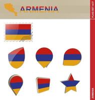 set di bandiere dell'armenia, set di bandiere vettore