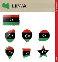 set di bandiere della libia, set di bandiere vettore