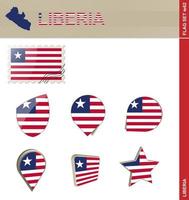 set di bandiere della liberia, set di bandiere vettore