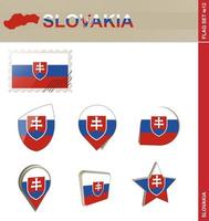 set di bandiere della slovacchia, set di bandiere vettore